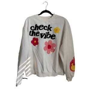 Alpha Collective Graphic Crewneck XL Retro Peace Love Vibes Sweatshirt